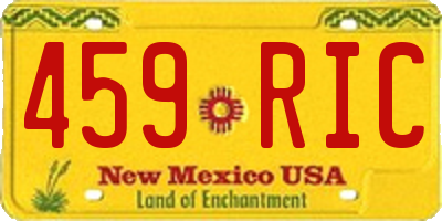 NM license plate 459RIC