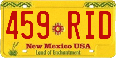 NM license plate 459RID