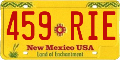 NM license plate 459RIE