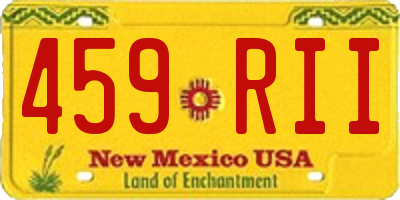 NM license plate 459RII