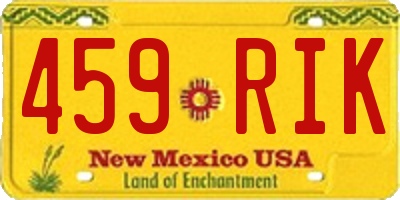 NM license plate 459RIK