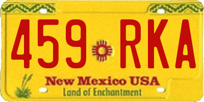 NM license plate 459RKA