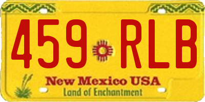 NM license plate 459RLB