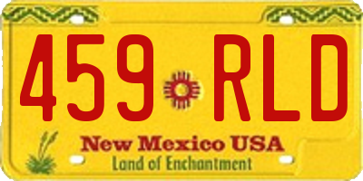 NM license plate 459RLD
