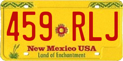 NM license plate 459RLJ