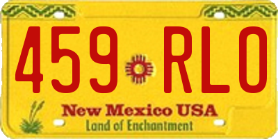 NM license plate 459RLO