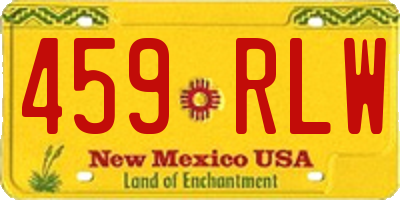 NM license plate 459RLW
