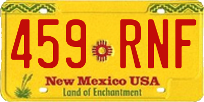 NM license plate 459RNF
