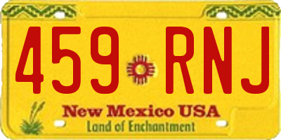 NM license plate 459RNJ