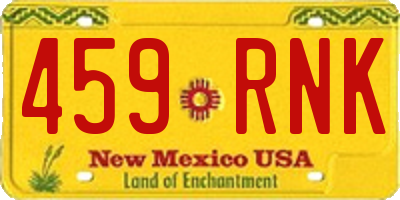 NM license plate 459RNK
