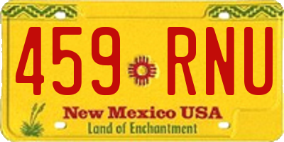 NM license plate 459RNU
