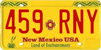 NM license plate 459RNY