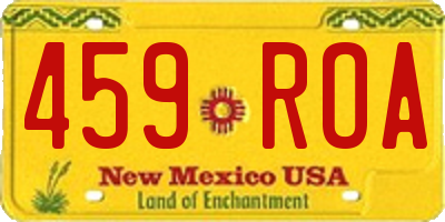 NM license plate 459ROA