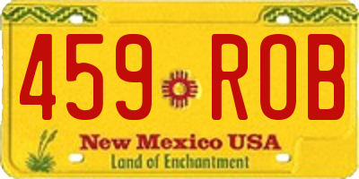 NM license plate 459ROB