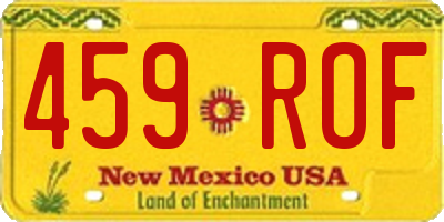 NM license plate 459ROF