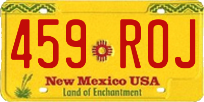 NM license plate 459ROJ