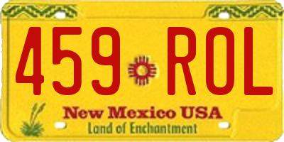 NM license plate 459ROL