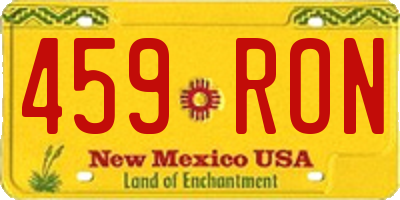 NM license plate 459RON