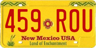 NM license plate 459ROU