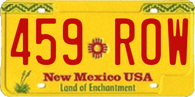 NM license plate 459ROW