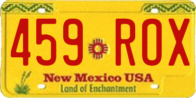 NM license plate 459ROX