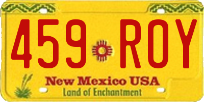 NM license plate 459ROY