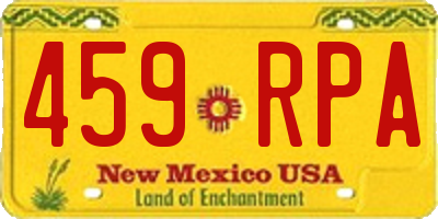 NM license plate 459RPA