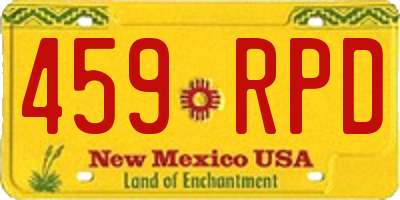 NM license plate 459RPD