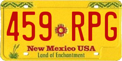 NM license plate 459RPG