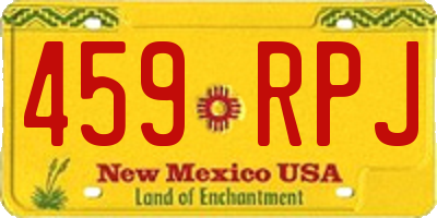 NM license plate 459RPJ