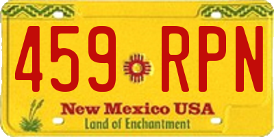 NM license plate 459RPN