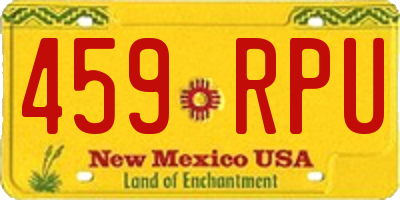 NM license plate 459RPU