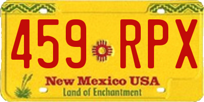 NM license plate 459RPX