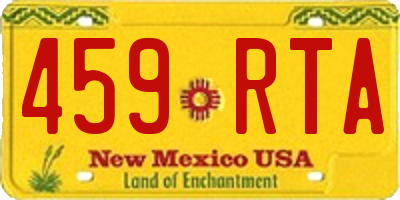 NM license plate 459RTA