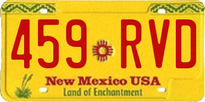 NM license plate 459RVD