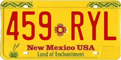 NM license plate 459RYL