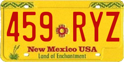 NM license plate 459RYZ