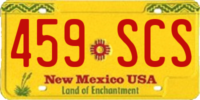 NM license plate 459SCS
