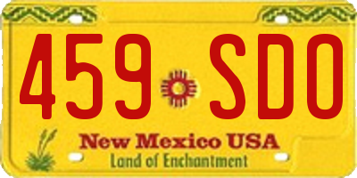 NM license plate 459SDO