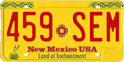 NM license plate 459SEM