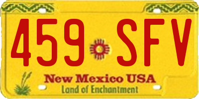 NM license plate 459SFV