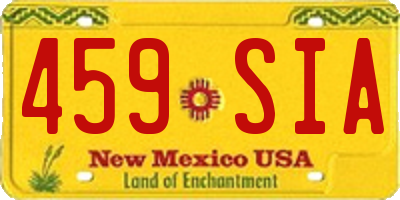 NM license plate 459SIA