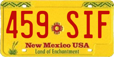 NM license plate 459SIF