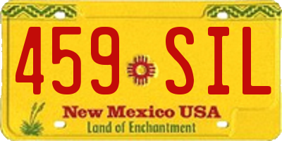 NM license plate 459SIL