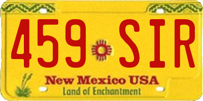 NM license plate 459SIR