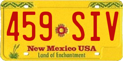NM license plate 459SIV