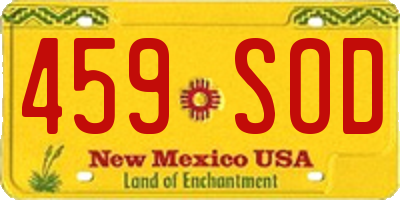 NM license plate 459SOD