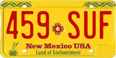 NM license plate 459SUF