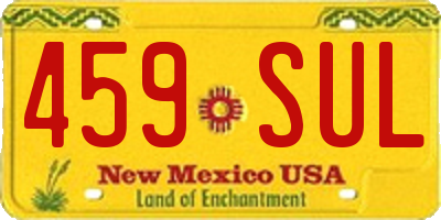 NM license plate 459SUL