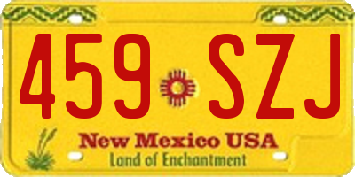 NM license plate 459SZJ